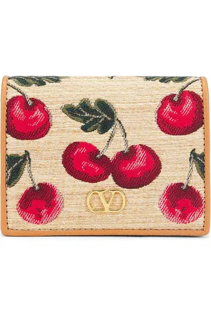 VALENTINO GARAVANI V Logo Signature French Flap Wallet in Naturale Multicolor & Natural Camel - Beige. Size all.