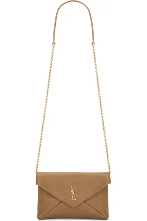 Saint Laurent Small Chain Pouch Bag in Dark Cork - Brown. Size all.