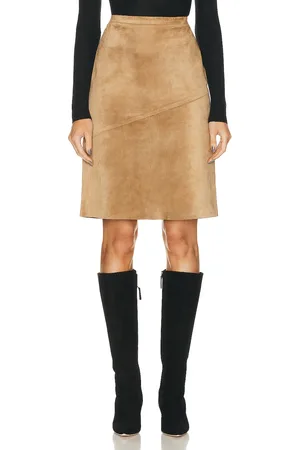 Gucci Suede Skirt in Brown - Tan. Size 38 (also in ).