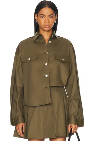 anOnlyChild Burns Shirt in Olive Green - Green. Size L (also in M, S, XS).