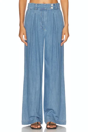 Jenni Kayne Newport Straight Leg Pant in Denim - Blue. Size 0 (also in 2, 4, 6, 8).