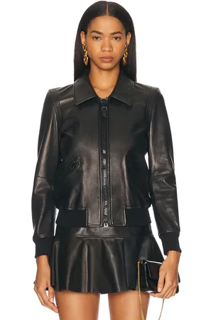 Tom Ford Leather Collar Jacket in Black - Black. Size 40 (also in ).