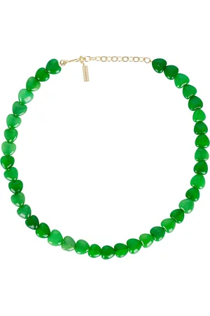 COMPLETEDWORKS Heart Bead Necklace in Gold Plated & Green - Green. Size all.