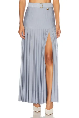 Burberry Pleated Long Skirt in Gale - Blue. Size 0 (also in 6).