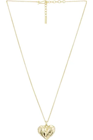 COMPLETEDWORKS Completedwork Heart Locket Pendant Necklace in Gold Plated - Metallic Gold. Size all.