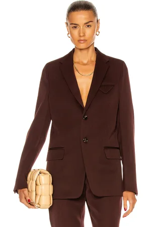 Bottega Veneta Sartorial Grain De Poudre Blazer in Burgundy - Burgundy. Size 40 (also in ).
