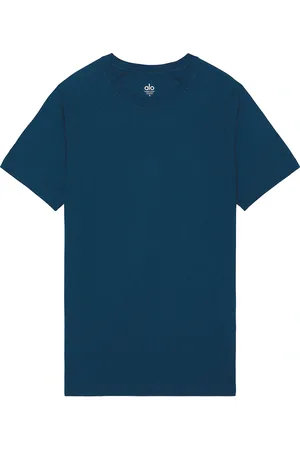 alo The Triumph Crew Neck Tee in Eclipse Blue - Blue. Size M (also in ).