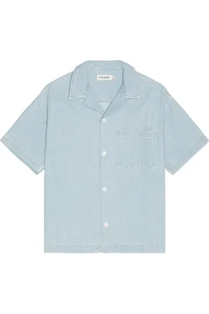 Frame Camp Collar Shirt in Harbor City - Blue. Size L (also in M, S, XL).