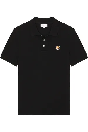 Maison Kitsuné Fox Head Patch Regular Polo in Black - Black. Size L (also in M, S, XL/1X).