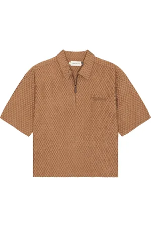 HONOR THE GIFT Quarter Zip Polo in Brown - Brown. Size L (also in M, S).