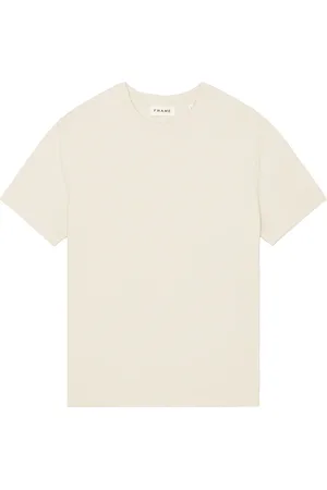 Frame Logo Tee in Stone Beige - Brown. Size L (also in M, S, XL).