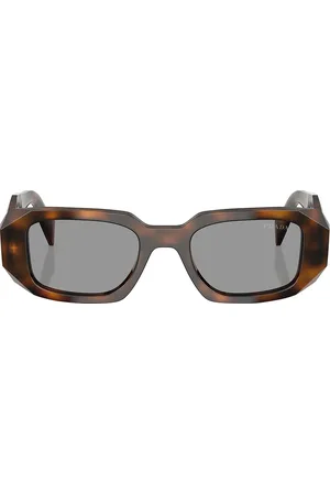 Prada Rectangular Sunglasses in Juniper Tortoise - Brown. Size all.