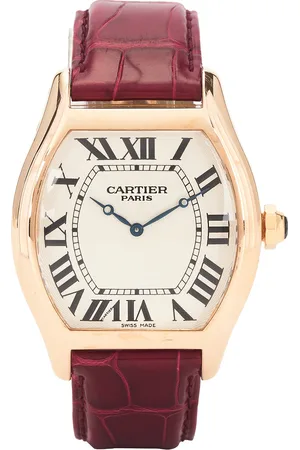 Cartier Tortue XL Dial Watch in Gold - Wine,Metallic Gold. Size all.