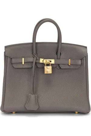 Hermès Togo Birkin 25 Handbag in Etain - Grey. Size all.