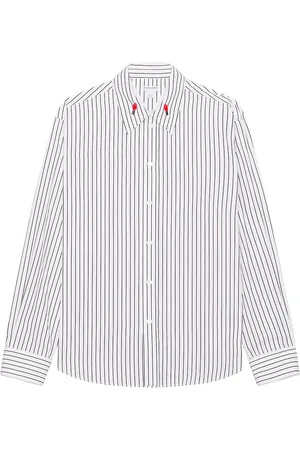 Bottega Veneta Matches Pinstripe Poplin Shirt in White & Black - White. Size 48 (also in 52).
