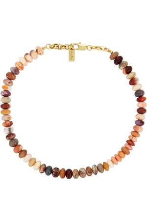 VALÉRE Mini Rondelle Necklace in Mexican Opal & Gold - Metallic Gold. Size all.