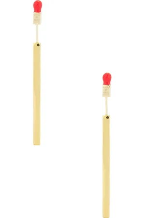 Bottega Veneta Matchstick Dangle Earrings in Syrup - Metallic Gold. Size all.