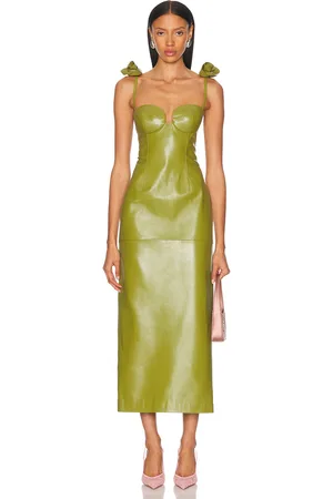 MAGDA BUTRYM Bustier Midi Dress in Green - Green. Size 34 (also in ).