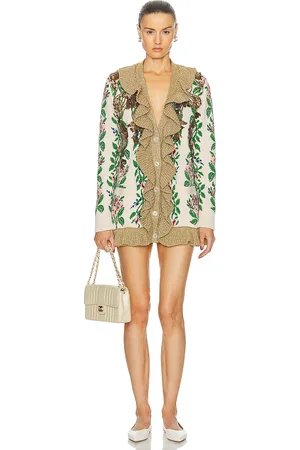 Gucci Floral Ruffle Cardigan in Cream - Cream. Size S (also in ).