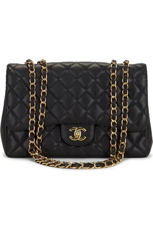 CHANEL Classic Double Flap Chain Shoulder Bag in Black - Black. Size all.