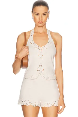 Cult Gaia Nat Knit Top in Cloud - Cream. Size L (also in M, S, XS).