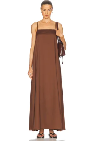 Leset Yoko Maxi Dress in Chocolate - Chocolate. Size M (also in S, XS).