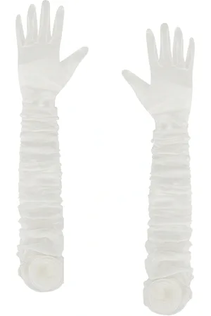 MARIANNA SENCHINA First Date Gloves in White - White. Size L (also in M, S, XS).