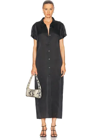 Khaite Effy Organza Dress in Black - Black. Size M (also in S, XS).