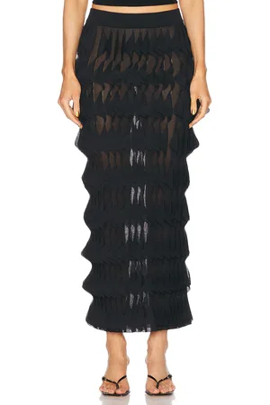 Missoni Sheer Ruffle Skirt in Black Beauty - Black. Size 36 (also in 38, 40).