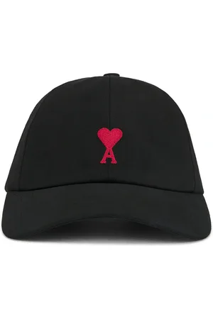 Ami Cotton Gabardine Cap in Black - Black. Size all.