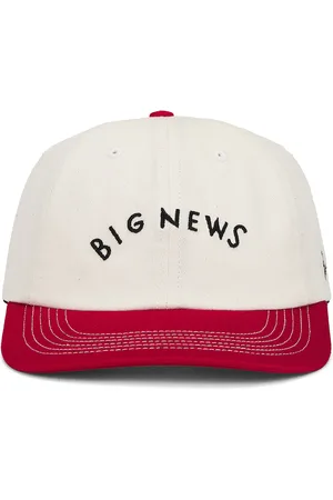By Parra Big News 6 Panel Hat in Dark Red - Beige. Size all.