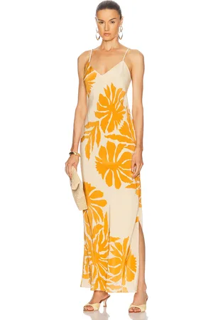 JOHANNA ORTIZ Tropical Harmony Maxi Dress in Clavel Ecru & Yellow - Mustard. Size 0 (also in 2, 6, 8).