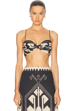 JOHANNA ORTIZ Nudos Del Mar Top in Swim Ayahuasca Black & Ecru - Black. Size 2 (also in 6, 8).