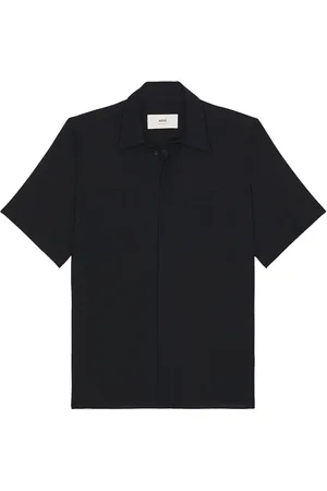 Ami Short Sleeve Classic Shirt in Navy Blue - Navy. Size L (also in M, XL/1X).