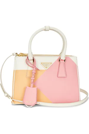 Prada Saffiano Galleria Handbag in Multi - Pink,Orange. Size all.