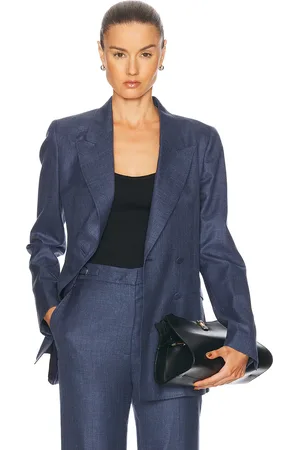 GABRIELA HEARST Angela Blazer in Denim - Blue. Size 42 (also in 44, 46).