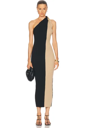 By Malene Birger Noto Dress in Bicolor Block - Black,Beige. Size L (also in M, S, XS).