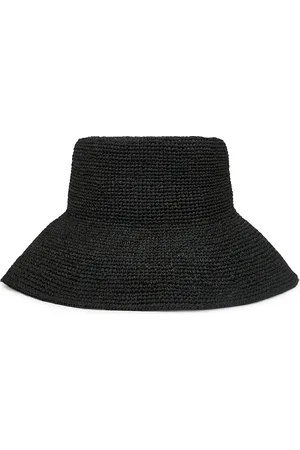 Jenni Kayne Crochet Raffia Sun Hat in Black - Black. Size M/L (also in ).