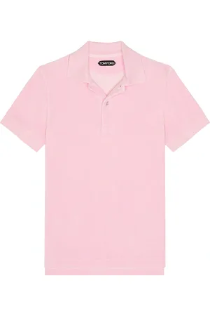 Tom Ford Towelling Short Sleeve Polo in Quartz Pink - Pink. Size 46 (also in 48, 50, 52).