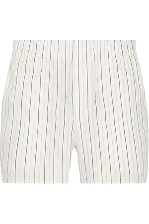 Ami Elasticated Shorts in Off White & Blue - White. Size L (also in M, S, XL/1X).