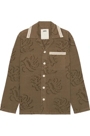 Oas Emberia Billie Dobby Shirt in Grey - Grey. Size L (also in M, S, XL/1X).
