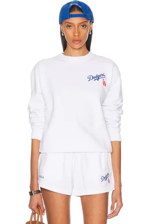 Sporty & Rich X LA Dodgers Serif Crewneck Sweatshirt in White - White. Size M (also in S).