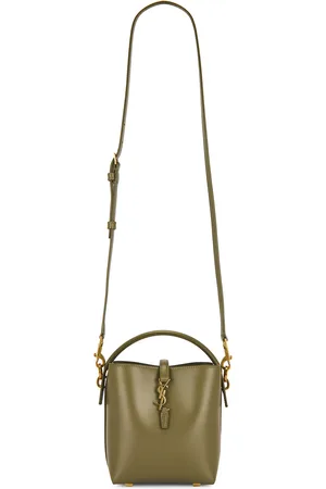 Saint Laurent Mini Le 37 Bucket Bag in Strong Moss - Olive. Size all.