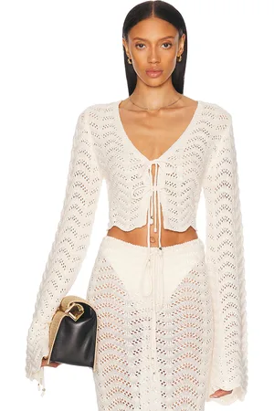 Bananhot Miana Top in Knitted Ivory Stripes - Ivory. Size M/L (also in XS/S).