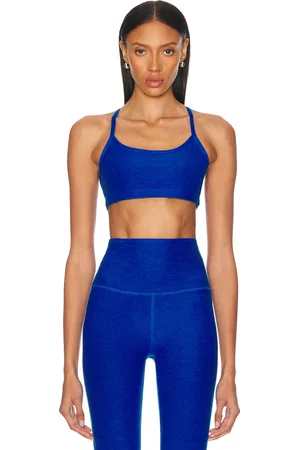 Beyond Yoga Spacedye Slim Racerback Bra in Court Blue Heather - Royal. Size L (also in M, XS).
