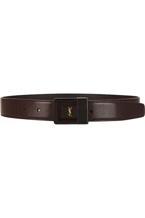 Saint Laurent Ceinture La 66 Belt in Red Tan & Brown - Chocolate. Size 65 (also in 70, 75, 80, 85, 90).