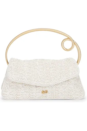 Cult Gaia Emily Top Handle Bag in Antique White - White. Size all.