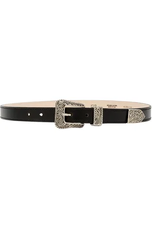 AUREUM No.15 Leather Belt in Black - Black. Size M/L (also in XS/S).
