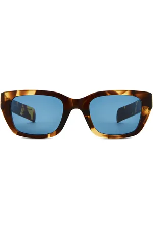 Bottega Veneta Acetate Sunglasses in Havana & Blue - Brown. Size all.