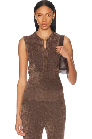 AYA MUSE Brisa Top in Chocolate - Brown. Size L (also in M, S).